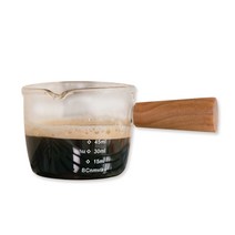생활살림 홈카페 소스 시럽 계량 에스프레소 손잡이 눈금 샷잔, 75ml, 유리