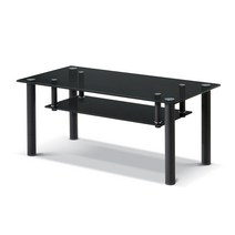 두다닥 펜토 블랙 강화유리 소파테이블 시리즈, 600 소파테이블