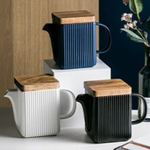 쿡시스트 티포트 티메이커 차포트 홍차 도구 도자기 세라믹 예쁜 보온 티팟 650ml, 찻잔[블루]-2인