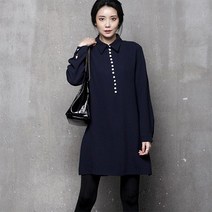 하루메이비 A583 진주 버튼 미니 원피스