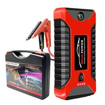 점프스타터 EAFC 12V 자동차 점프 스타터 파워 뱅크 휴대용 배터리 부스터 충전기 비상 시동 조명, 03 12000mAred with box