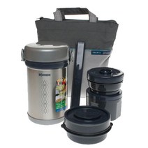 조지루시 SL-NC09 900ml 대용량 도시락 보온 보냉 통 학생 직장인 코끼리표 수능 다이어트, ST(실버), 1개