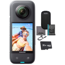 인스타360 X3 72MP Waterproof 5.7K 360° VR AI 액션 카메라 + Free 32GB SD Card