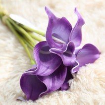 말발굽 편자 단일 말굽 연꽃 시뮬레이션 꽃 시뮬레이션 공장 웨딩 야외 정원 홈 장식 느낌 천 인공 꽃, 자주색, 7개
