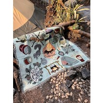 패션 아메리카 스타일 레트로 복고풍 엔틱 담요 캠핑 피크닉 레저 소파 커버 문학 태피스트리 여행용 매트, a, 130x160cm, 01 A_01 130X160CM