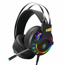 Qianyiyuan 가상 7.1 진동 RGB LED 게임용 컴퓨터 헤드셋