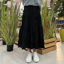 베이지데이 스웨이드주름 롱스커트.sk