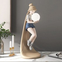 조형물 장식 카페 마당 인테리어 호텔 북유럽 입상 홈 데스크 미거실 베란다 침실 장식품 크리에이티브 램프 선물, 46 cm, 파란