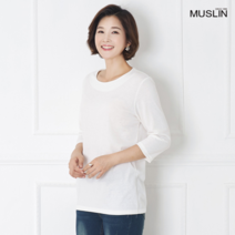 모슬린 여성 엄마옷 모슬린 데일리 7부 티셔츠 FTS908088 마담/미시옷/중년여성의류/빅사이즈/40대/50대/60대여성옷