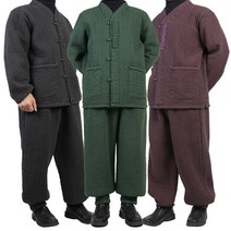 [남자개량한복겨울] 겨울 남자 개량한복 법복 저고리+바지 SET 기모 3가지색상 다동누비세트