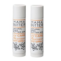 Mama Butter Lip Treatment SPF12/PA++ (Unscented) Additive-Free UV Care 0.2 oz (4 g) Set of 2 (Bonus