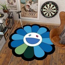 1인 2인 자취 협탁 보조 사이드 미니 개성 독특 신기 패셔너블한 클로크룸 소프트 카펫 모던하고 심플한 침실 침대 옆 장식 러그 가정 방 해바라기 얼룩 방지, 41.E  80x80CM