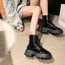 트렌디한 여대생룩 키높이 워커부츠 블랙 유/무광 / 군화 힙한 패피 데일리