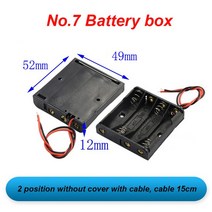1개 No.7 배터리 박스 4.5V 와이어 커버 포함 12V 스위치 AAA 플라스틱 충전 칸 3V 모바일 전원 DIY, 04 4-bit without cover