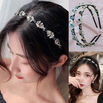 [다이나몰] IU 큐빅 메탈 머리띠 2종세트 (블루큐빅/블랙큐빅)