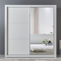 보넬가구 메종 거울형 슬라이딩옷장 옷장 슬라이딩장롱 장롱 미닫이옷장 슬라이드옷장 슬라이드장롱, 10.LPM 백색 이선 은경