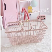 인테리어 장식 촬영용 소장용 미니어처 정리 미니 핑크 소품 수납 카트 장바구니, 01