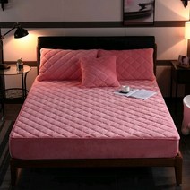 따뜻하고 플러시 퀼트 매트리스 커버 크리스털 코튼 침대 시트 주문 필요, 한개옵션2, [04] Wenxinyu