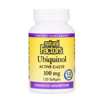 내추럴팩터스 유비퀴놀 QH 액티브 코엔자임Q10 코큐텐 100mg 120소프트젤, 1개, 기본
