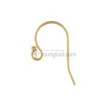 14K 옐로우 골드필드 볼 낚시고리 0.66Tx20 mm 1개입, 단품