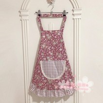 새로운 면 천 공주 인쇄 꽃 청소 여성용 베이킹 매트 도우미 민소매 판매 전문가용 예쁜 프릴 누빔 입는 조끼형 미용실 카페 주방 앞치마, 019