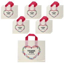 땡큐 비닐쇼핑백 50매_럭키데이유통 의류매장 기프트백 옷가게 비닐가방 고급 선물쇼핑백, 땡큐 비닐쇼핑백 중형 50매_럭키데이유통