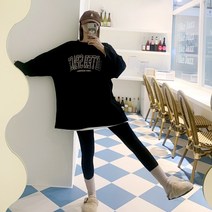 애플망고옷장 기모 겨울 빅사이즈 공간 롱박스티 오버핏 티셔츠