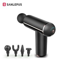 sanlepus 휴대용 마사지 건 lcd fascia gun electric muscle percussion massager for neck 바디 이완 통증 완화 요법, 협력사, 검은색 버튼, C형 충전