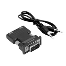 VGA케이블 모니터연결케이블 디스플레이포트 HDMI-3 5mm 오디오 잭 포함 VGA 어댑터 변환기와 호환 노트북 태블릿 멀티미디어 플레이어 악세사리 용품, [03] Black in Case, 03 Black in Case