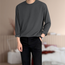 오버핏 라운드 무지 긴팔티 이너 긴팔 슬랙스 핏