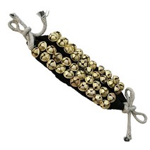 MBI 바라나티암과 카택 댄싱 발찌(쿵그루오) | 악기 댄스 장비 인도 클래식 댄서 발찌 (옐로우 패딩 2줄 벨 40개), Black