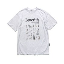 남자 여자 쿨 면 봄 반팔티 티셔츠 앱놀머씽 BETTERLIFE23 T-SHIRT (LIGHT GREY)