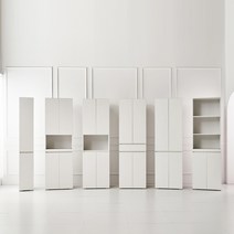 더퀸 키큰 주방 렌지대 선반장 틈새장 정리장 오픈장 서랍장 다용도 수납장, 크림화이트, 레일형
