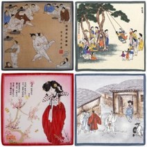 쁘띠 - 전통민화 스카프 [도매2003] 손수건 (국산) 면손수건 가제손수건 거즈손수건