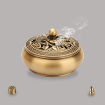 Aopet 순수 구리 인센스 홀더 향로, 02 연꽃잉어 평면 바닥 향로
