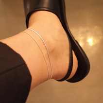 925 Silver 꼬임 뱀줄 체인 두줄 레이어드 발찌