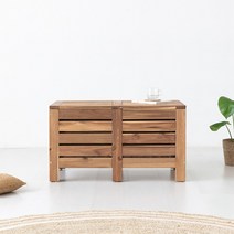 마켓비 TANG 원목수납벤치 아카시아, 브라운0694.3554