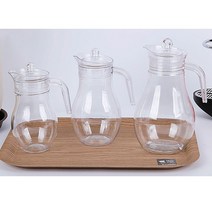 주방이지몰 PC 트라이탄 멀티포트 폴리카보네이트 투명 워터디스펜서 카페 물병 세트, 1500ml