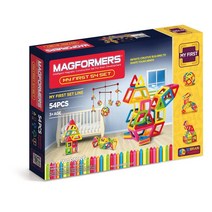 Magformers 마이 퍼스트 54피스 무지개 색상 교육용 자석 기하학적 모양 타일 조립 STEM 장난감 세트 교구 만 3세 이상 [관부가세 포함] 706829