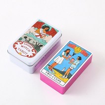 골드 스탬핑 현대 마녀 타로 오라클 카드 주석 상자 종이 소책자 기반 파티 개인 엔터테인먼트 카드 게임 데크 장난감