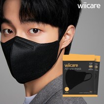 위케어 KF94 윤찬영 새부리형 마스크 블랙 중형 중학생 귀안아픈 30매 60매 100매, 1개