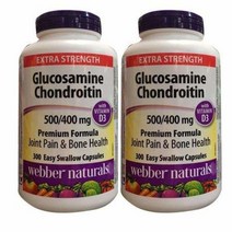 Webber Naturals 글루코사민 콘드로이틴과 비타민 D3 300캡슐 2병
