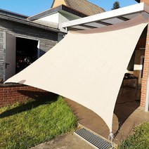 방수 썬쉐이드 (대형 크림) 그늘막 쉐이드 카페 테라스 옥상 천막 차광막, 3번: 4×6