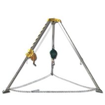 중량물 하중 제한 구조용삼각대 체인블럭삼발이 다기능 작업용 훈련 맨홀 우물 물탱크 와이어 밀폐공간, L_1800파운드 윈치 30미터, 단일사이즈