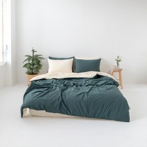 봄바람 60수 먼지없는 호텔 이불커버(싱글/퀸/라지킹), 라이트블루