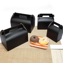 천사돌 브라운 선물상자 ( 대 중 소 ) 손잡이상자 쿠키포장상자 마카롱상자 선물포장 답례품 케이크상자 떡상자 베이커리포장, 블랙 선물상자(대), 1장