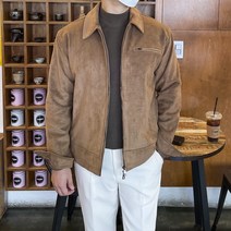 쿼터 베이직 지퍼 비건 스웨이드 트러커 블루종 자켓 3color
