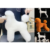 애견 미용 시험 자격증 연습 인조털 강아지 모델 인형, 상세 페이지 참고, 레드 인조헤어 표준모델