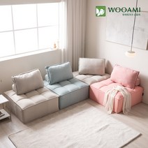 우아미가구 레일리 아쿠아텍스 패브릭 모듈 소파 3color, 민트(아쿠아텍스)