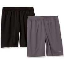 Amazon Essentials 남성용 퍼포먼스 테크 루즈핏 반바지 2팩 카멜/블랙 XL